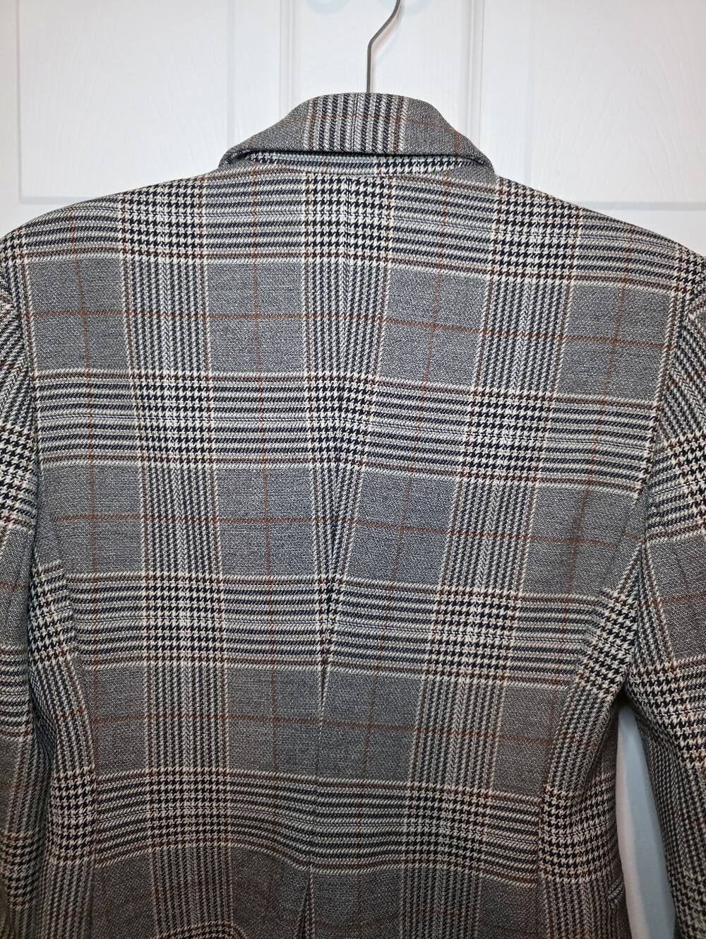 Express Blazer Womens Sz 4 Gray Plaid Check One Button Work Jacket Career - Picture 10 of 13